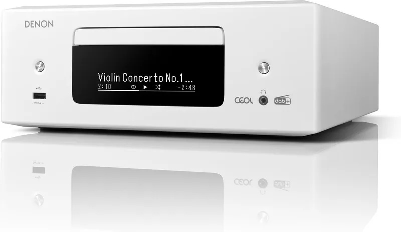 CEOL N-12 DAB+ Alles-in-een-Hifisysteem met CD-speler, DAB/FM-radio, HDMI ARC, HEOS® Built-in streaming en Inclusief Speakers van Denon in Wit – productfoto