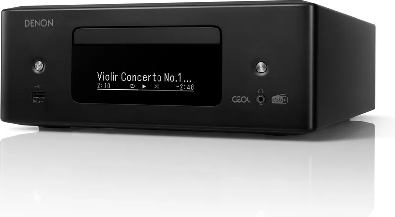 CEOL N-12 DAB+ Alles-in-een-Hifisysteem met CD-speler, DAB/FM-radio, HDMI ARC, HEOS® Built-in streaming en Inclusief Speakers van Denon in Zwart – productfoto
