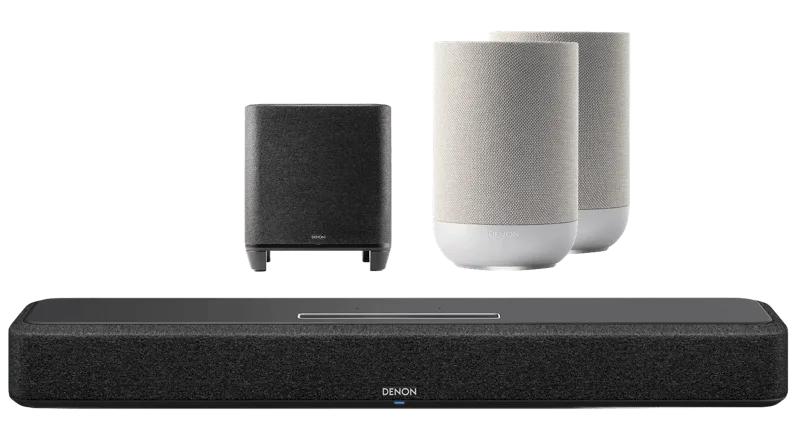 Home Soundbar 550 + Denon Home subwoofer + Denon Home 200 Zilver (2x) by Denon – product photo
