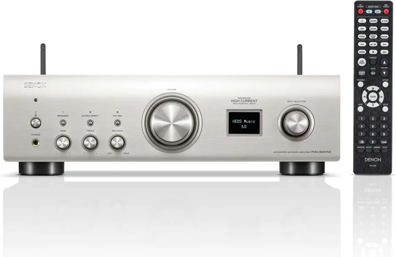 PMA-900HNE - Geintegreerde netwerkversterker met HEOS® Built-In, 50W per kanaal en Phono Ingang by Denon in Silver – product photo