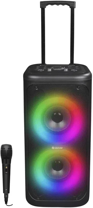 Bluetooth Speaker Party Box - Discolichten - Partybox - Incl. Microfoon - Micro SD / USB / AUX - TSP353 van Denver in Zwart 6.5’’ – productfoto 1 van 2