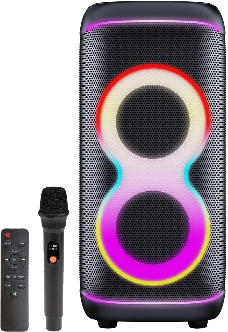 Bluetooth Speaker Party box - Discolichten - Partybox - Incl Microfoon - Luidspreker - BPS370 van Denver in 100W – productfoto 1 van 2