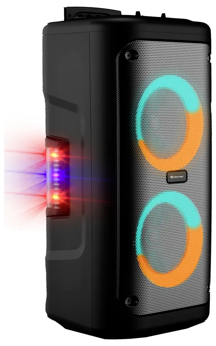 Bluetooth Speaker Party Box - Discolichten - Partybox - Incl. Microfoon - Micro SD / USB / AUX - TSP353 van Denver in Zwart 6.5’’ – productfoto 2 van 2