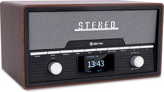 DAB Radio CD Speler - Retro Radio - Bluetooth - 20 voorkeuzezenders - DAB /FM / AUX - MDA525 - Darkwood van Denver in Dark wood – productfoto 1 van 2