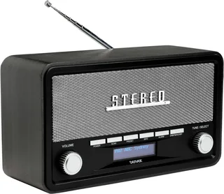 DAB Radio - Retro Radio - Bluetooth - DAB+/ FM - Dimbaar - Batterijen & Netstroom - DAB18DG van Denver in Grijs – productfoto 2 van 2