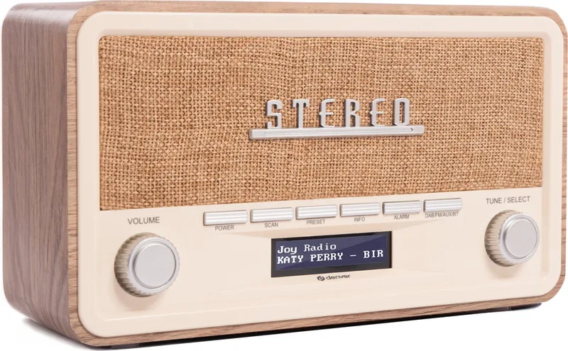 DAB Radio - Retro Radio - Bluetooth - DAB+/ FM - Dimbaar - Batterijen & Netstroom - DAB18LW by Denver in Lightwood – product photo