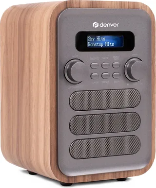 DAB Radio - Retro Radio - Bluetooth - DAB+/ FM Radio - DAB48G van Denver in Hout – productfoto 1 van 2