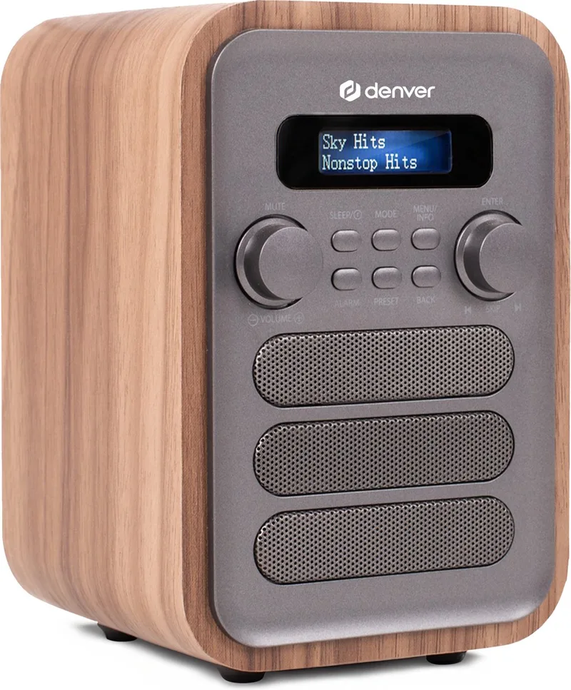 DAB Radio - Retro Radio - Bluetooth - DAB+/ FM Radio - DAB48G van Denver in Hout – productfoto 1 van 2