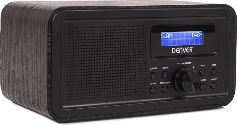 DAB Radio - Retro Radio - FM Radio - Keukenradio - Draagbare radio - Batterijen & Netstroom - DAB30 van Denver in Zwart – productfoto