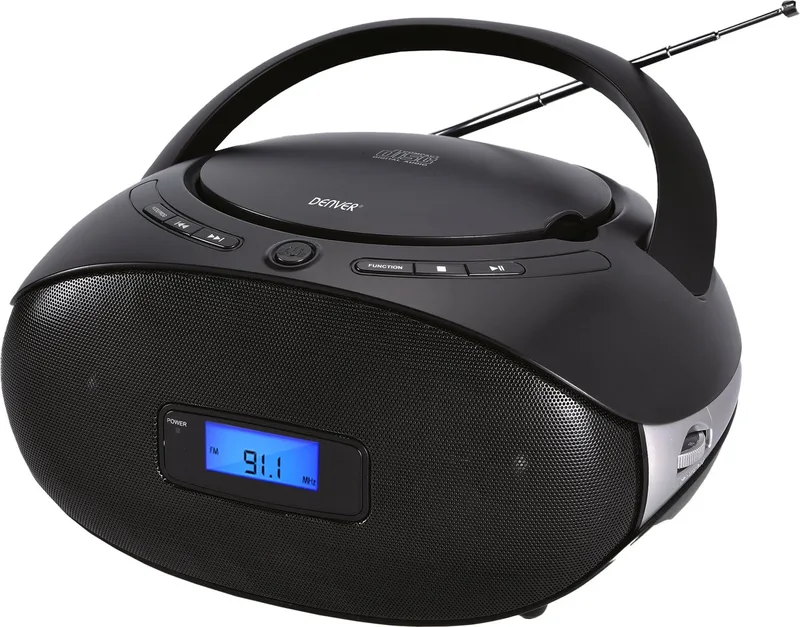 Draadloze boombox - CD functie & FM Radio - AUX aansluiting - TC29 van Denver in Zwart – productfoto