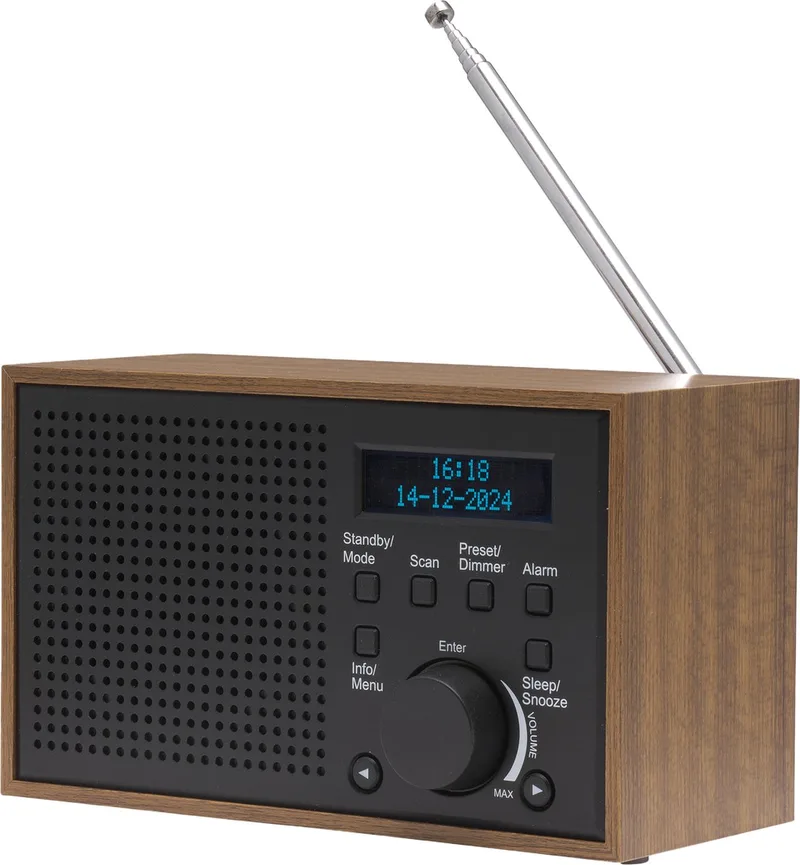 Draagbare DAB+ Radio op Batterijen en Netstroom - Donkergrijs - DAB46 van Denver in Grijs – productfoto