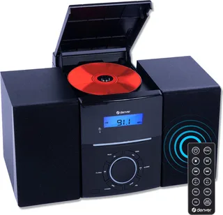 FM Radio CD Speler - Wekkerradio - 30 voorkeuzezenders - AUX - MCA240 van Denver in Zwart – productfoto 1 van 2
