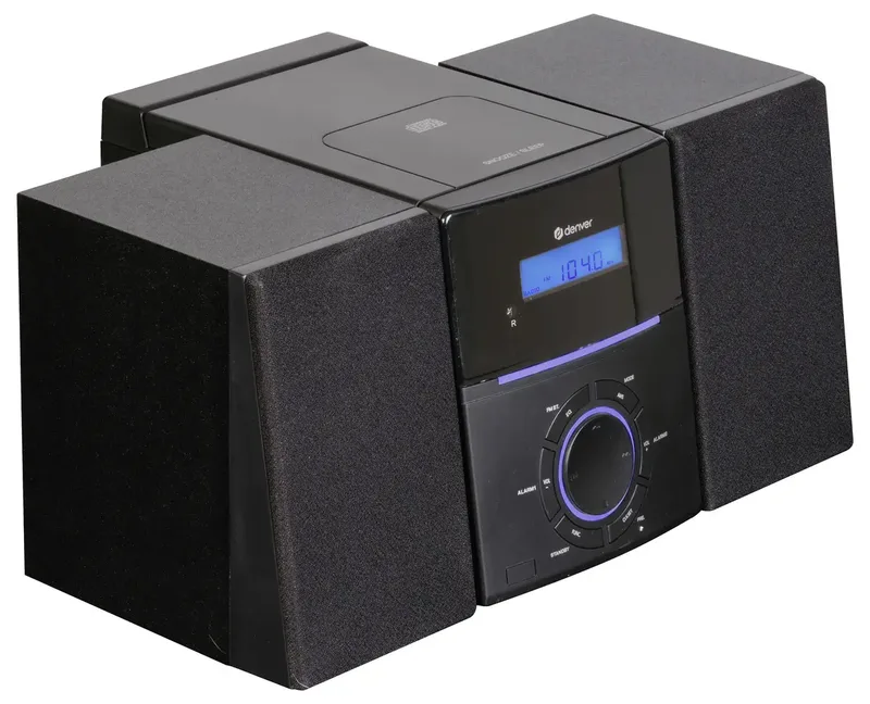 FM Radio CD Speler - Wekkerradio - 30 voorkeuzezenders - AUX - MCA240 van Denver in Zwart – productfoto 2 van 2
