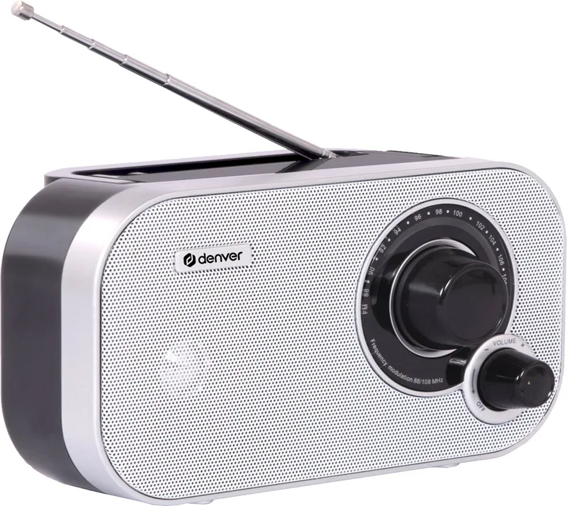 FM Radio Retro - Noodradio / Noodpakket - Werkt op batterij of netstroom - Keukenradio - Draagbare Radio - TR51 by Denver in White – product photo