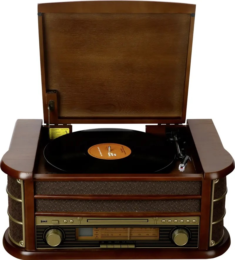 MCR-50 MUSICCENTER USB-platenspeler Hout, Natuur by Denver in Hout, Natural – product photo