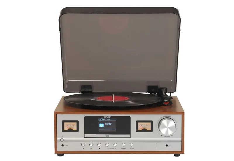 MRD-52 - Retro music system - LP - CD - FM - DAB - Bluetooth - Light Wood - Platenspeler von Denver – Produktfoto 4 von 4