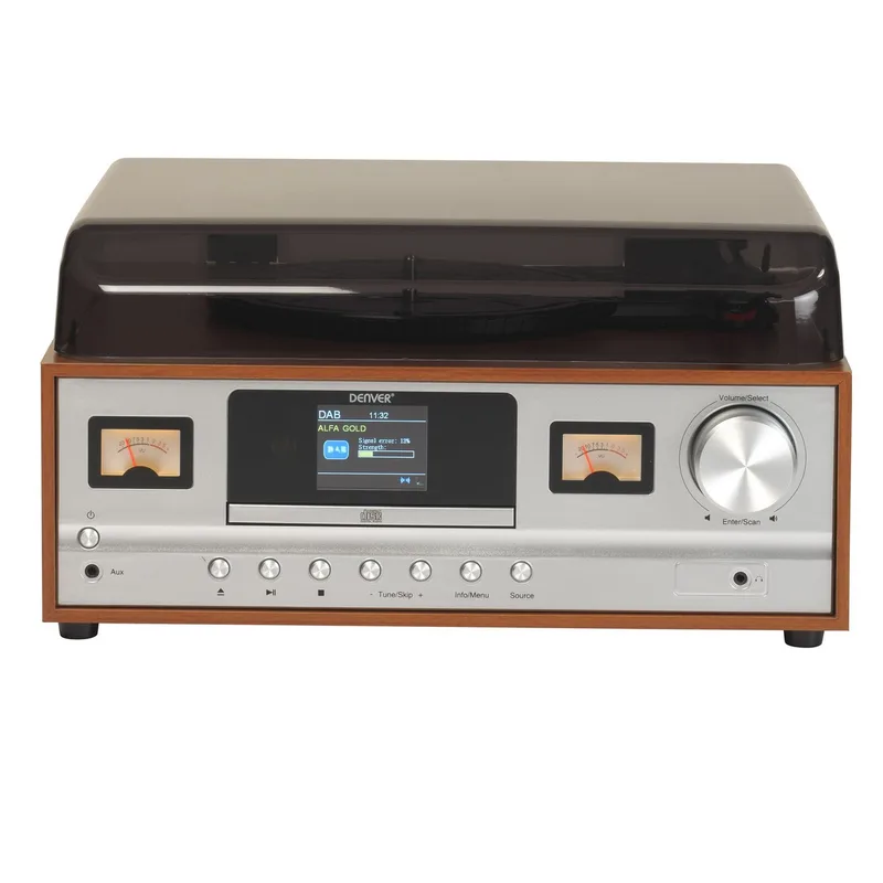 MRD-52 - Retro music system - LP - CD - FM - DAB - Bluetooth - Light Wood - Platenspeler von Denver – Produktfoto 2 von 4