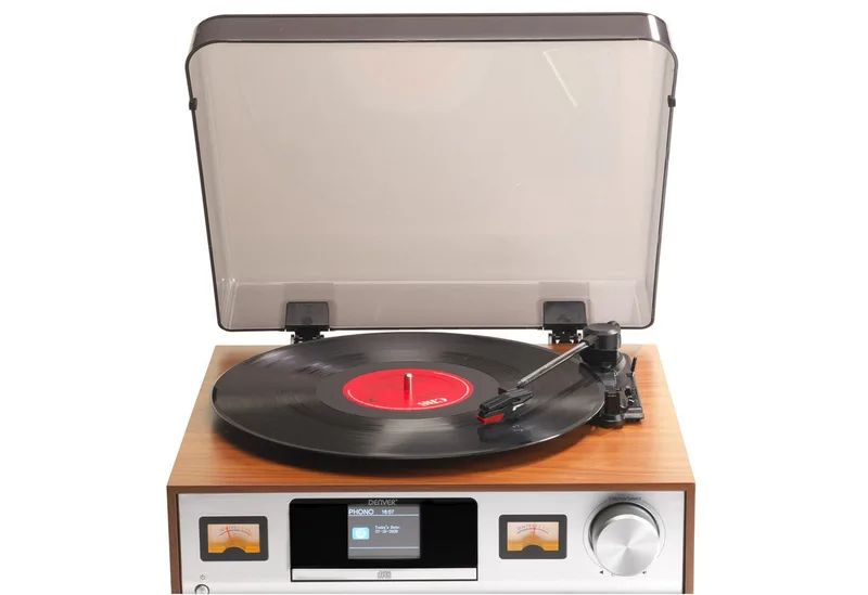 MRD-52 - Retro music system - LP - CD - FM - DAB - Bluetooth - Light Wood - Platenspeler von Denver – Produktfoto 3 von 4