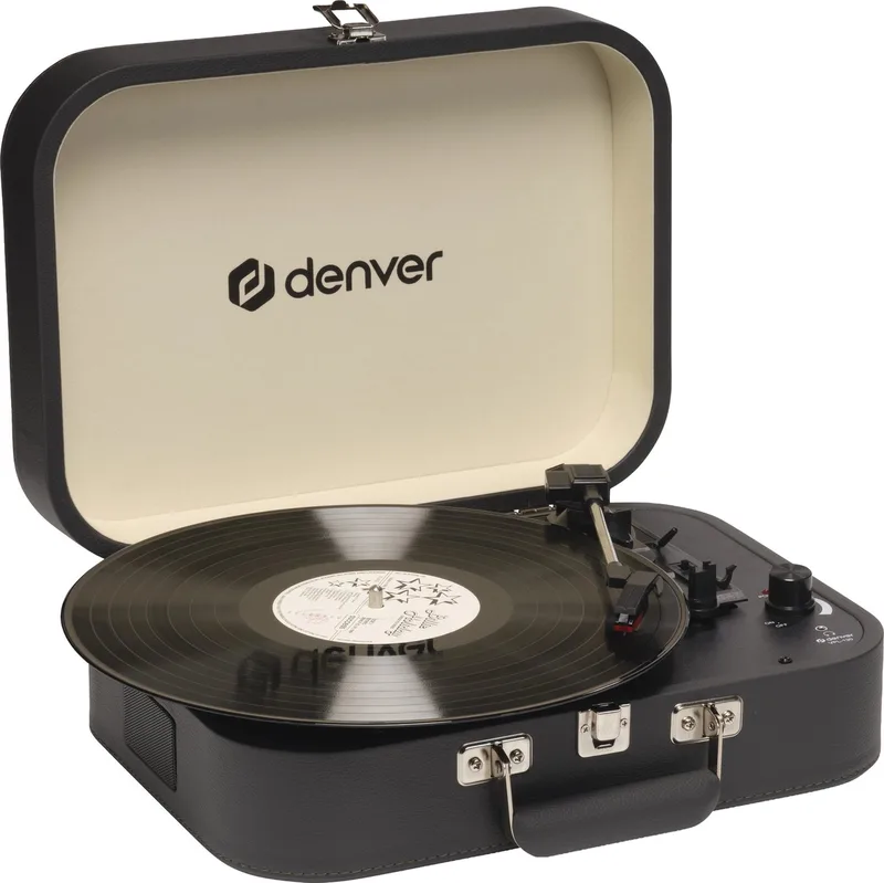Platenspeler - Ingebouwde Speakers en Versterker - Incl. PC Software - Auto-stop - Retro - VPL130 van Denver in 6. Antraciet Grijs – productfoto