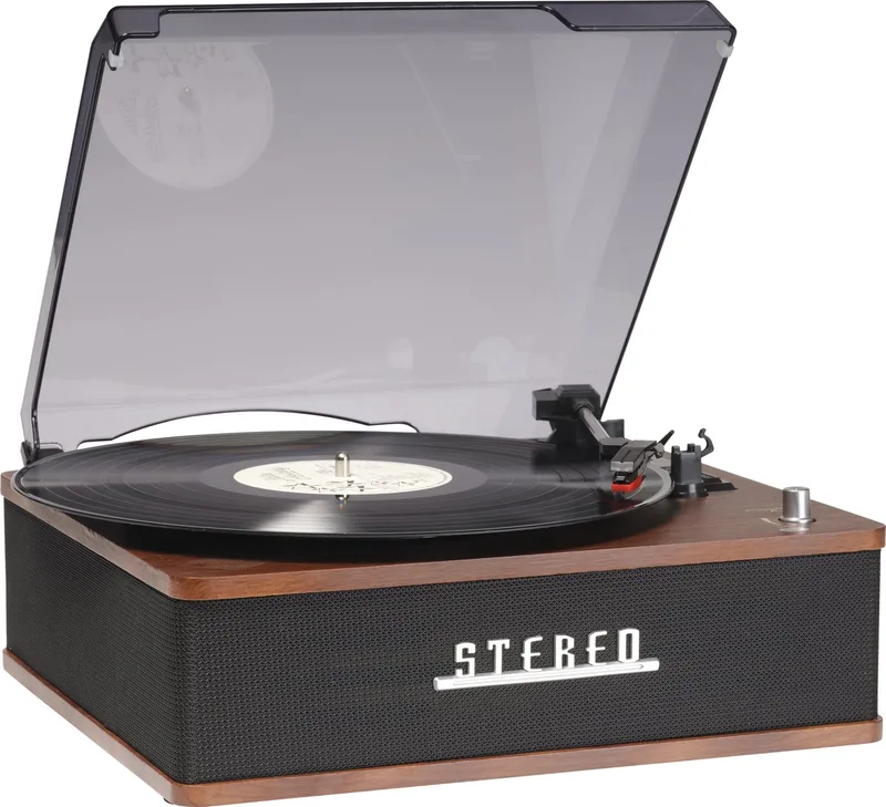 Platenspeler - Ingebouwde speakers - Retro - Auto stop - Bluetooth - VPB262 by Denver in Hout – product photo