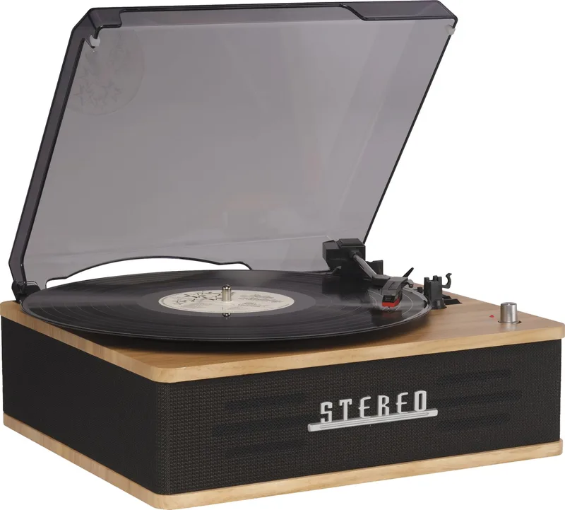 Platenspeler - Ingebouwde speakers - Retro - Auto stop - Bluetooth - VPB262LW by Denver in Light Wood – product photo