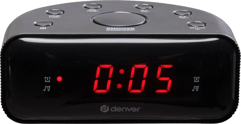 Wekkerradio - Snooze / Slaap Functie - Digitale Wekker - FM Radio - Dual Alarm - CR430 van Denver in Zwart – productfoto 1 van 2