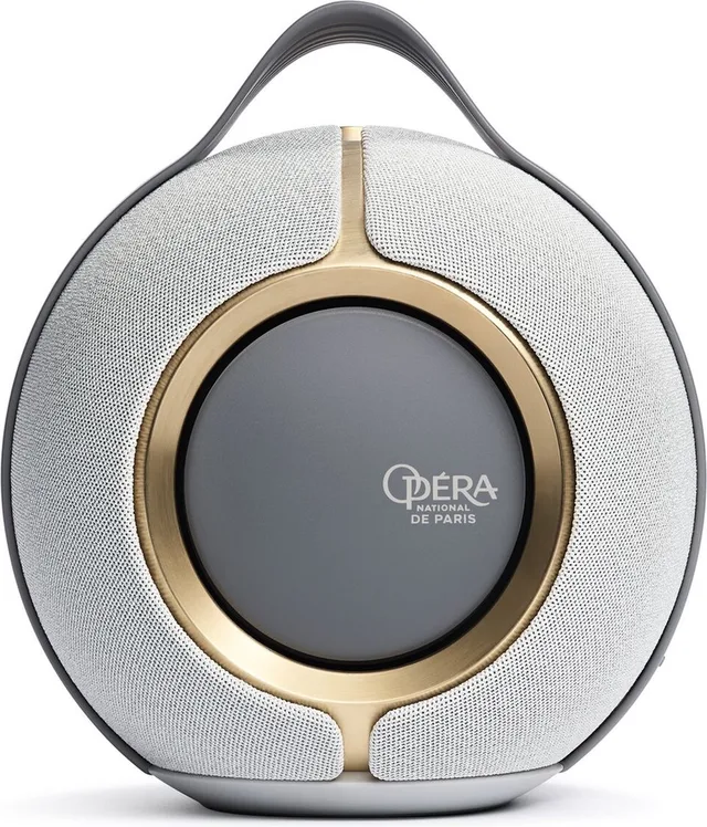 Mania - Draagbare Hi-Fi Luidspreker - 360° Cross-Stereo - ASC Ruimtekalibratie - Wifi/Bluetooth 5.0 - AirPlay 2 - Alexa - 24-Karaats Goud - Oplaadstation Meegeleverd