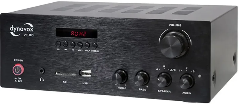 VT-80 Stereoversterker 2 x 160 W Bluetooth, USB by Dynavox in Black – product photo 1 of 2