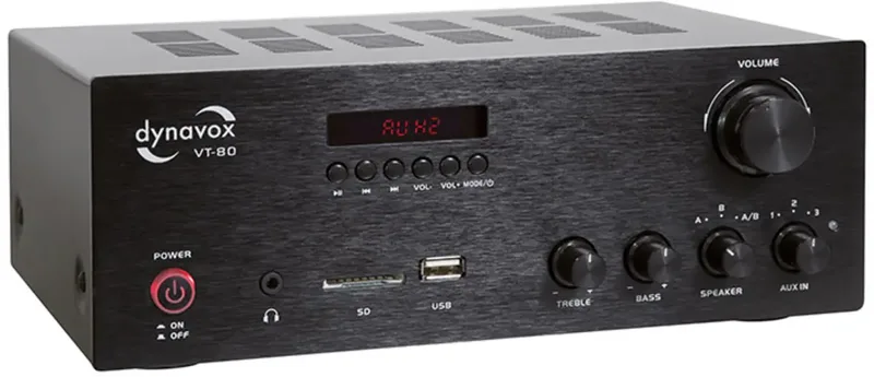 VT-80 Stereoversterker 2 x 160 W Bluetooth, USB by Dynavox in Black – product photo 2 of 2