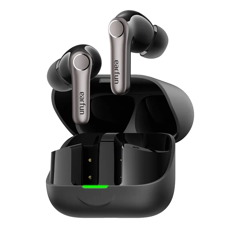Air Pro 4+ Hi-Res Dual-Driver ANC-Ohrhörer 50 dB Geräuschunterdrückung Bluetooth 6.0 aptX Lossless LDAC 54 Std. Akkulaufzeit IP55 KI-Übersetzung, Schwarz von EarFun – Produktfoto