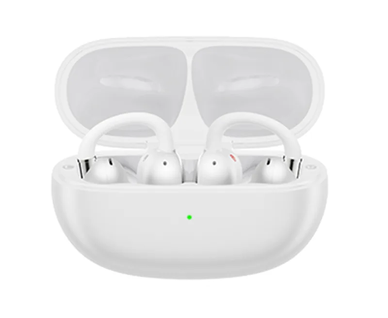 Clip 2 Hi-Res Open-Ear Clip-On kabellose Ohrhörer LDAC 12-mm-Treiber KI-Übersetzung IP55 40 Std. Spielzeit Bluetooth 6.0 Sport-Ohrhörer Weiß von EarFun – Produktfoto