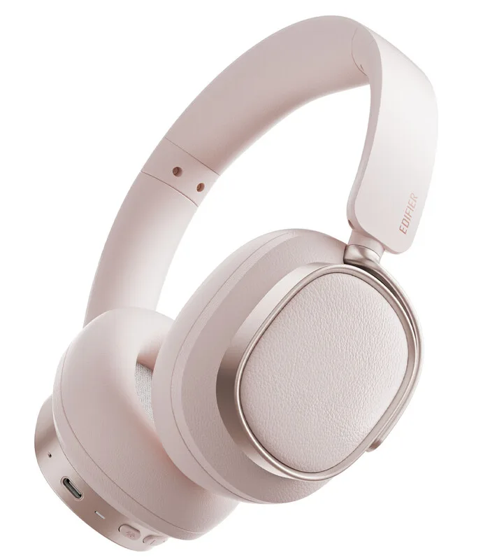 ES850NB Pink Kopfhörer mit aktiver Geräuschunterdrückung, Over-Ear Bluetooth-Headset von Edifier – Produktfoto