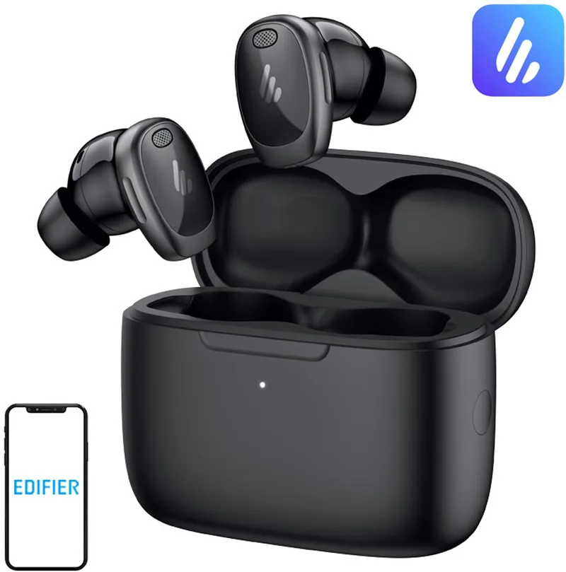 NeoDots - HiRes draadloze oordopjes met Actieve Noise Cancellation van Edifier in Zwart – productfoto