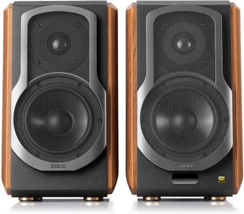 S1000W actieve Wifi boekenplank speaker - (per paar) van Edifier in Walnoot – productfoto