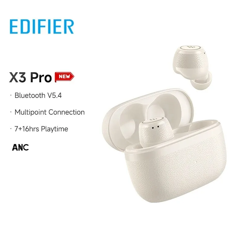 X3 Pro In-Ear Bluetooth-Headset mit Freisprechfunktion, schweißresistent, mit Ladeetui, Elfenbein van Edifier – productfoto