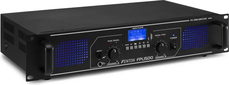 FPL1500 Digitale versterker 2x 750W met Bluetooth en mp3 speler van Fenton in Zwart – productfoto