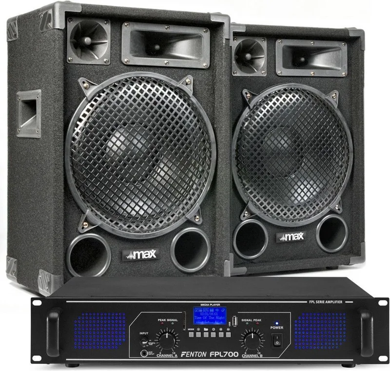 Geluidsinstallatie met Bluetooth - Complete geluidsset met versterker en speakers van Fenton in Zwart – productfoto