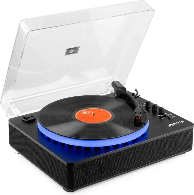 Retro platenspeler Bluetooth (in & out) RP162LED by Fenton in Multicolour – product photo