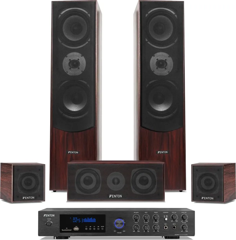 Surround set home cinema by Fenton in Walnoot – product photo