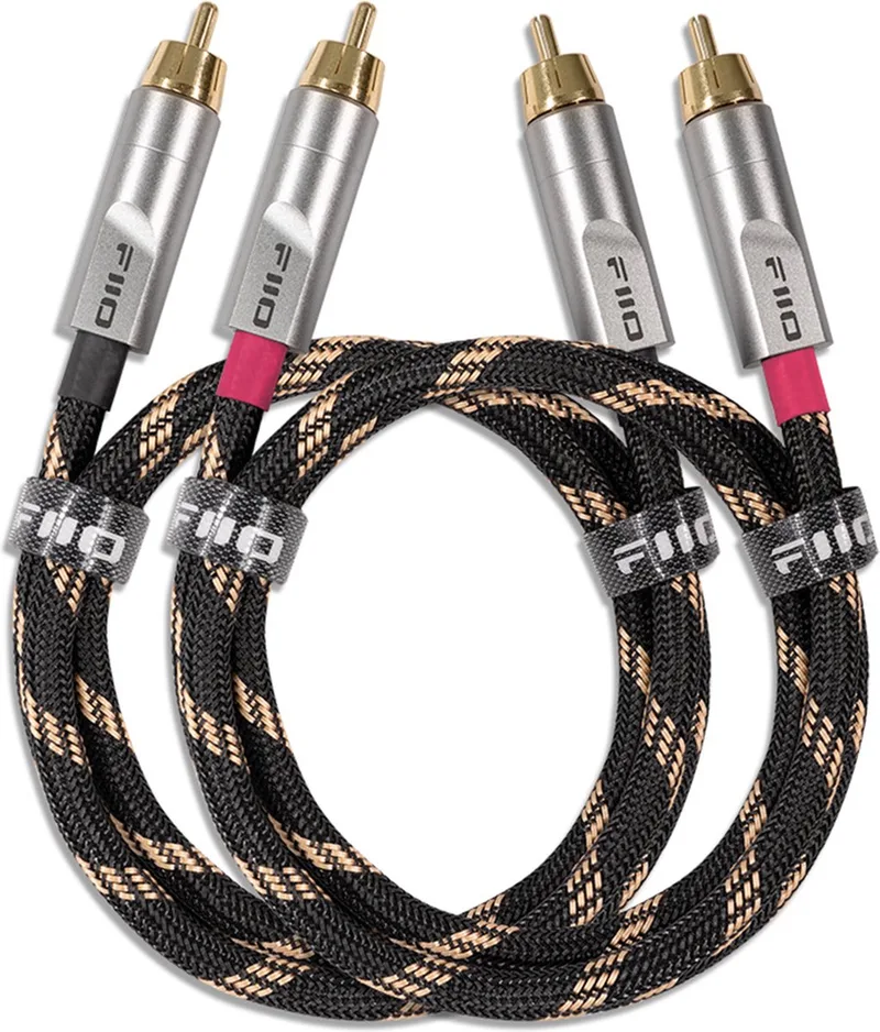 LR-RCA4S - RCA Audiokabel - Vergulde Connectoren - 20 cm by FiiO in Black – product photo