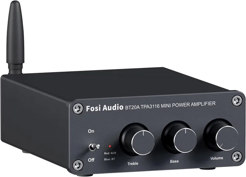 BT20A - Versterker Stereo HiFi - Bluetooth 5.0 - 100 W x2 van Fosi Audio in Zwart – productfoto