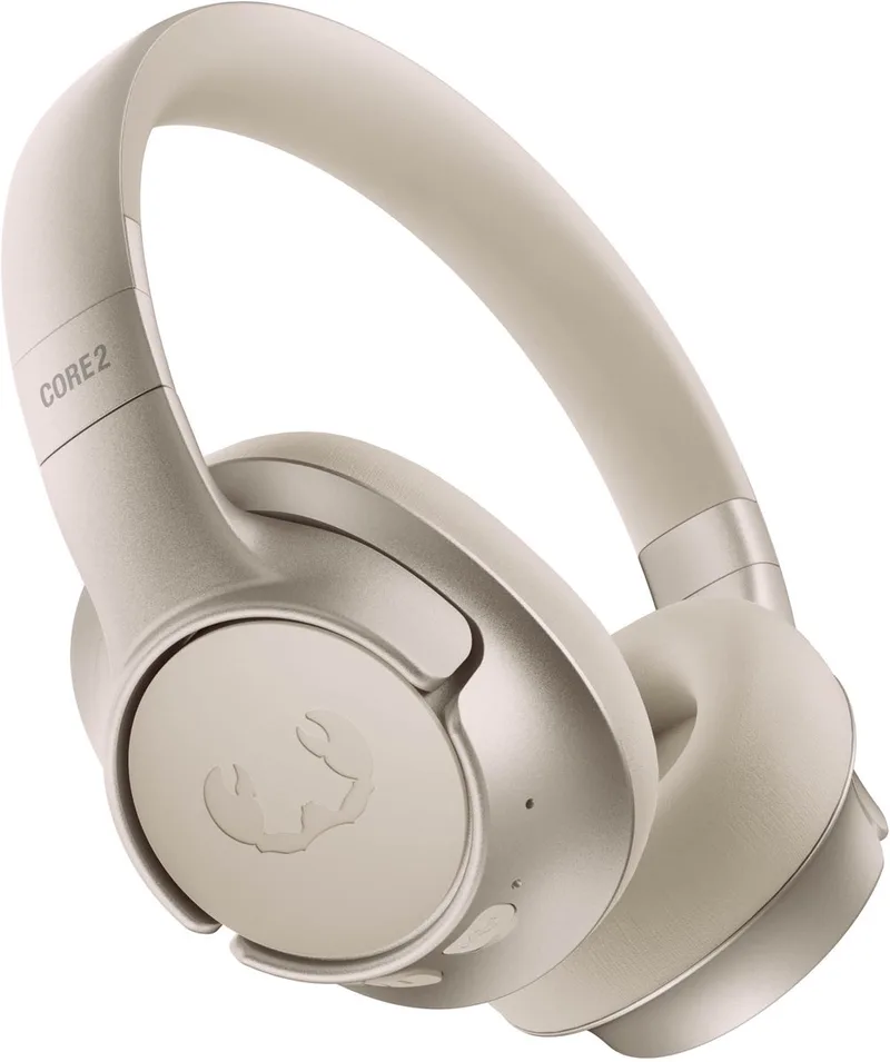Clam Core 2, Draadloze Bluetooth Koptelefoon met Microfoon, 70 uur Speeltijd, Rijk en helder geluid, Verbind 2 apparaten tegelijk, Personal Sound App, Bekabeld luisteren via USB-C (Silky Sand) by Fresh 'n Rebel in Beige – product photo