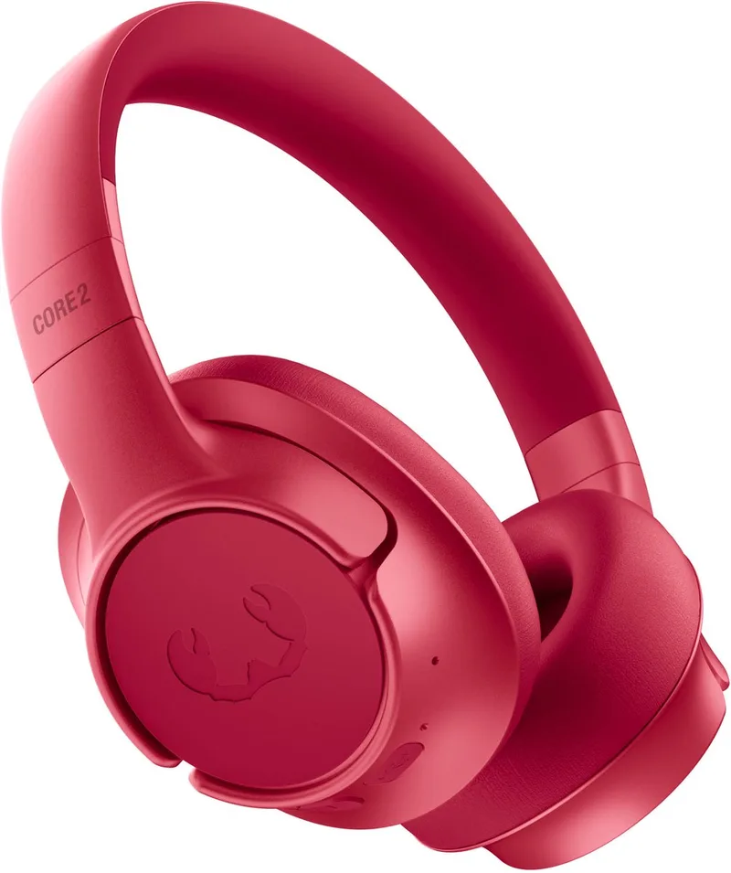 Clam Core 2, Draadloze Bluetooth Koptelefoon met Microfoon, 70 uur Speeltijd, Rijk en helder geluid, Verbind 2 apparaten tegelijk, Personal Sound App, Bekabeld luisteren via USB-C (Berry Red) från Fresh 'n Rebel i Röd – produktbild