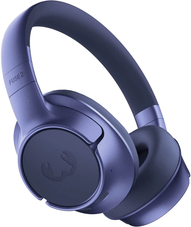 Clam Fuse 2, Koptelefoon Noise Cancelling met 80 uur Speeltijd, Draadloos (Bluetooth 6.0), Met Microfoon, Verbind 2 apparaten tegelijk, Personal Sound App (True Blue) van Fresh 'n Rebel in Blauw – productfoto