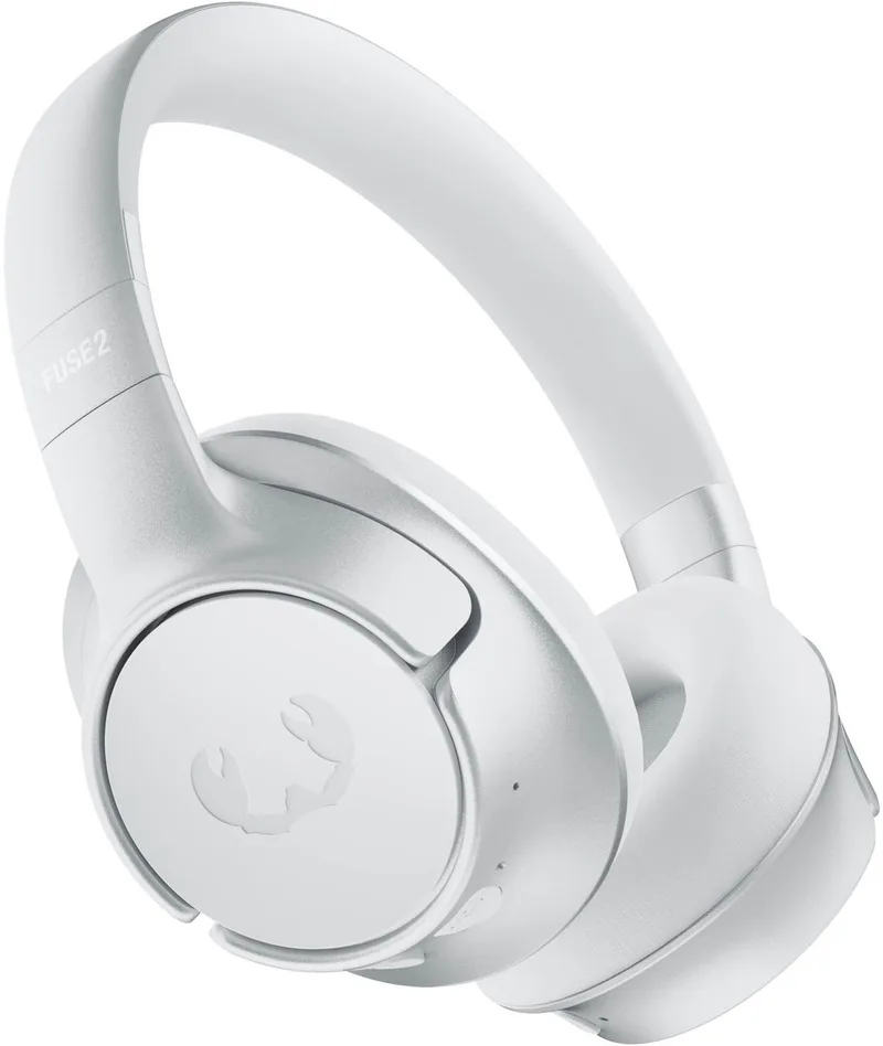 Clam Fuse 2, Koptelefoon Noise Cancelling met 80 uur Speeltijd, Draadloos (Bluetooth 6.0), Met Microfoon, Verbind 2 apparaten tegelijk, Personal Sound App (Ice Grey) van Fresh 'n Rebel in Wit – productfoto
