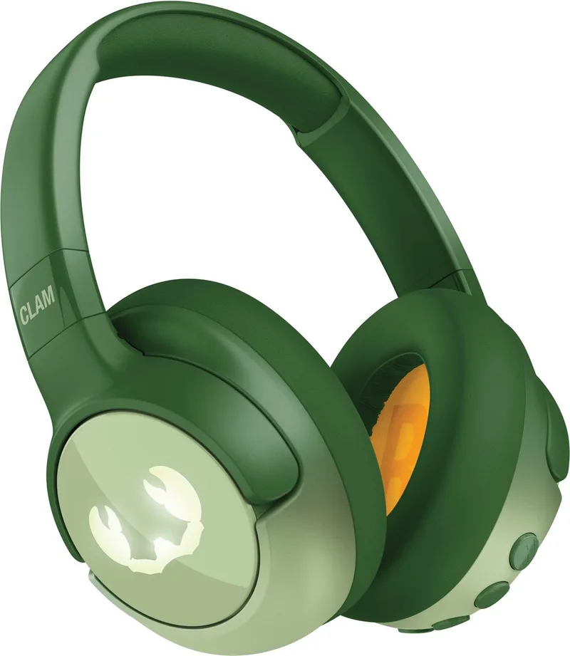 Clam Junior - Koptelefoon kind - Kinder koptelefoon met Noise Cancelling - Draadloos (Bluetooth) & Bedraad – Inclusief Aux kabel (1m) van Fresh 'n Rebel in Lucky lizard – productfoto