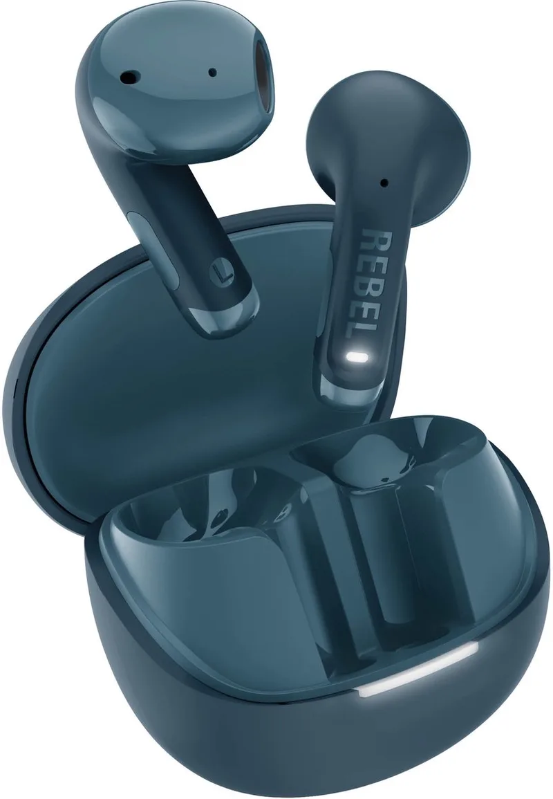 Twins Core 2 - Draadloze oordopjes - Bluetooth oortjes met 40 uur speeltijd - Met Microfoon en App by Fresh 'n Rebel in Steel Blue – product photo
