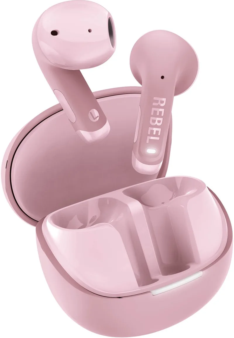 Twins Core 2 - Draadloze oordopjes - Bluetooth oortjes met 40 uur speeltijd - Met Microfoon en App by Fresh 'n Rebel in Pastel Pink – product photo