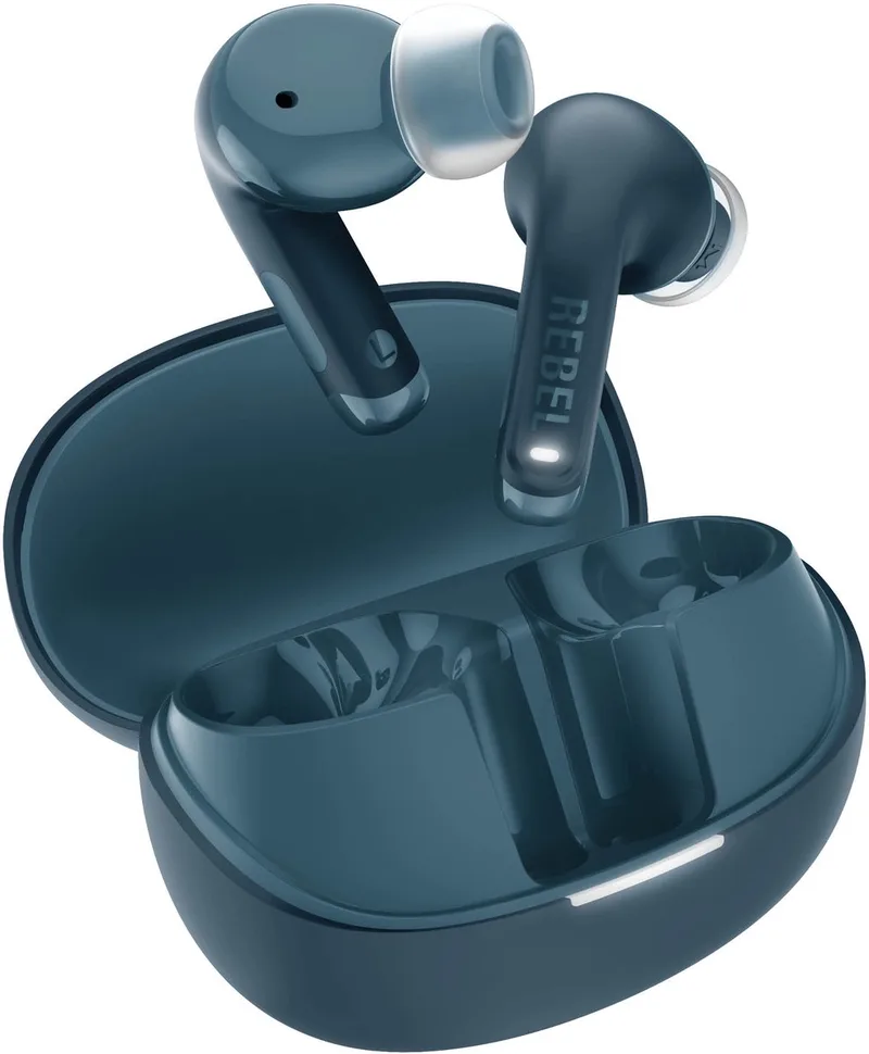 Twins Fuse 2 - Draadloze oordopjes - Noise Cancelling oortjes met 36 uur speeltijd - Met Microfoon en App by Fresh 'n Rebel in Steel Blue – product photo
