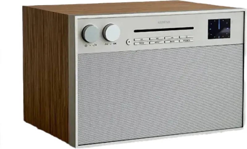 DeCon M DAB + / FM-radio en CD-speler - Eiken/champagne van Geneva in Walnoot – productfoto